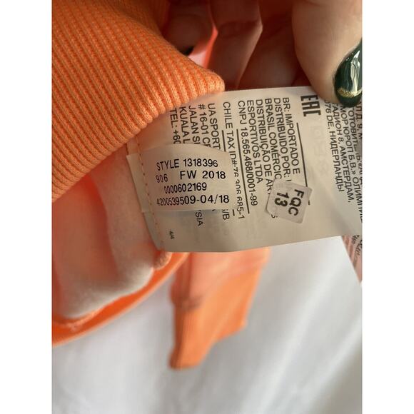 Under Armour Women's Cold Gear Mock Neck Loose Orange Peach Hoodie Size XS - Picture 7 of 7